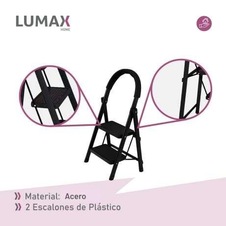 Escalera Tijera 2 Escalones De plastico Negro