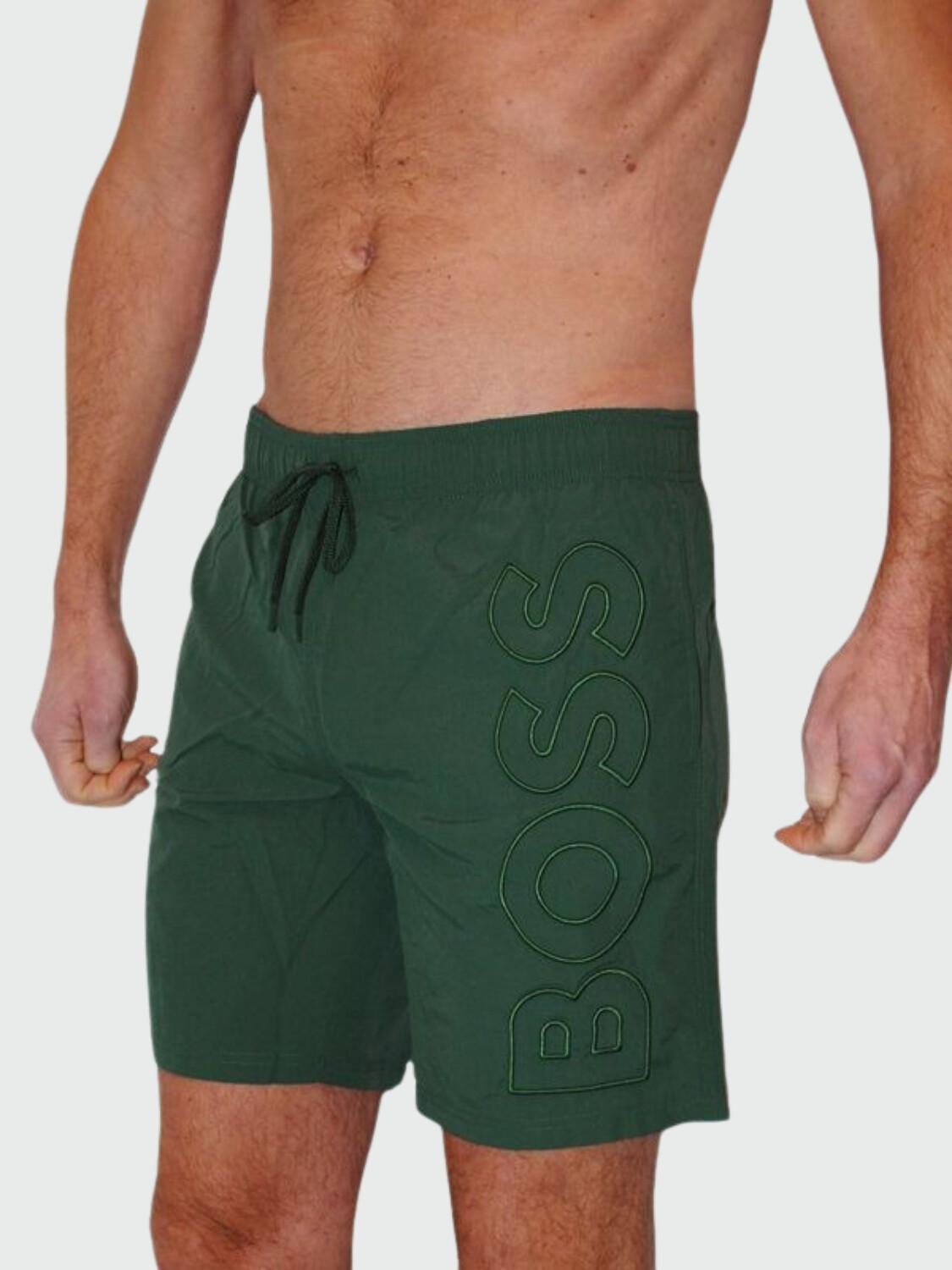 Hugo Boss - Shorts con forro integrado y logo en contraste, WHALE Verde