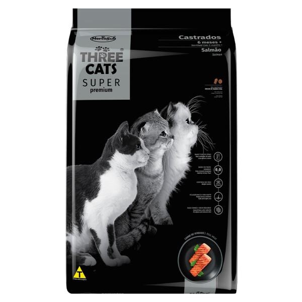 THREE CATS SUPERPREMIUM CASTRADOS SALMON 10.1 KG THREE CATS SUPERPREMIUM CASTRADOS SALMON 10.1 KG