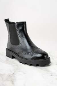 Bota Cuero Negro