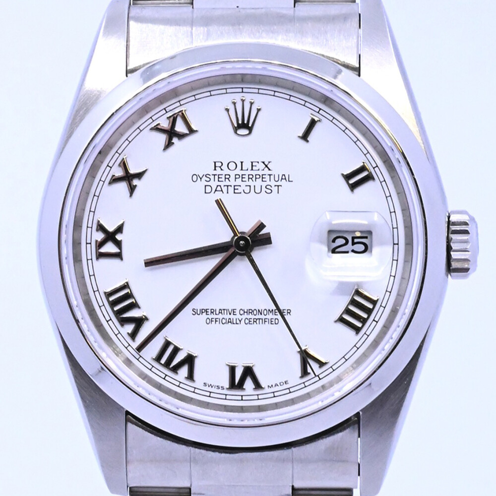 Rolex Datejust 16200 acero 36 mm. Números romanos con caja y papeles, año 2005. Rolex Datejust 16200 acero 36 mm. Números romanos con caja y papeles, año 2005.