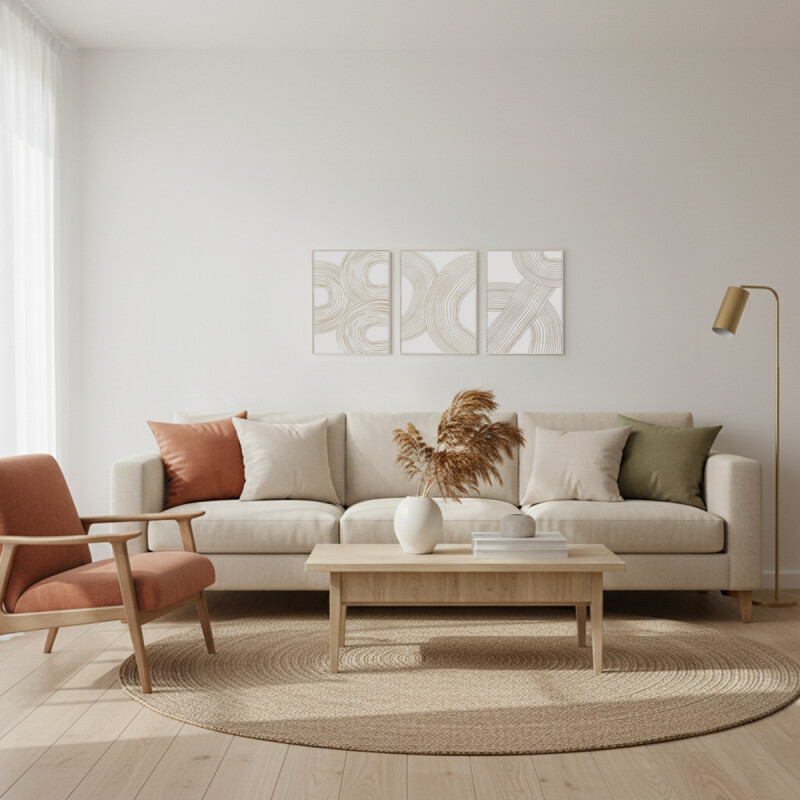 CUADRO CANVAS 30x40cm MARCO FIGURAS BEIGE 2 CUADRO CANVAS 30x40cm MARCO FIGURAS BEIGE 2