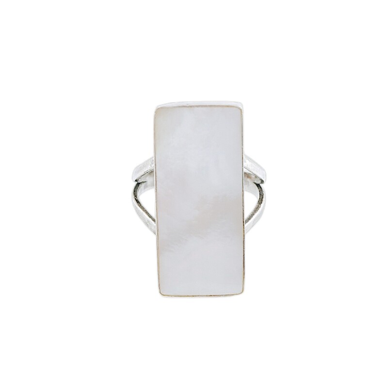 Anillo Rectangulo-Plata 925-Piedra Nacar-AN3371 conpiedra
