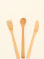 Set De Cubiertos Madera Color Unico