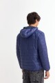 Campera puffer básica con capucha AZUL MARINO
