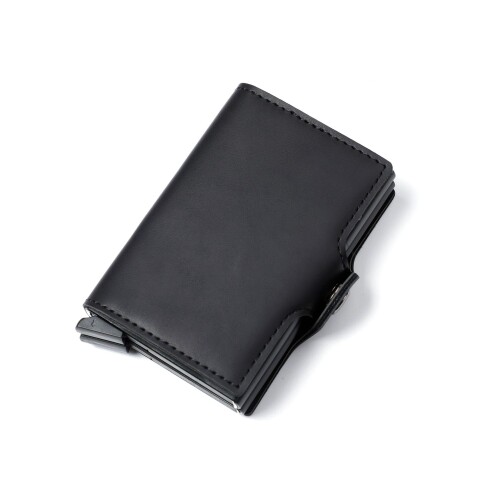Billetera doble color negro con protección RFID Billetera Doble Color Negro Con Protección Rfid