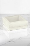 Caja+tapa c/ventana 10x10x6 cm. - PELLE BIANCO Caja+tapa c/ventana 10x10x6 cm. - PELLE BIANCO