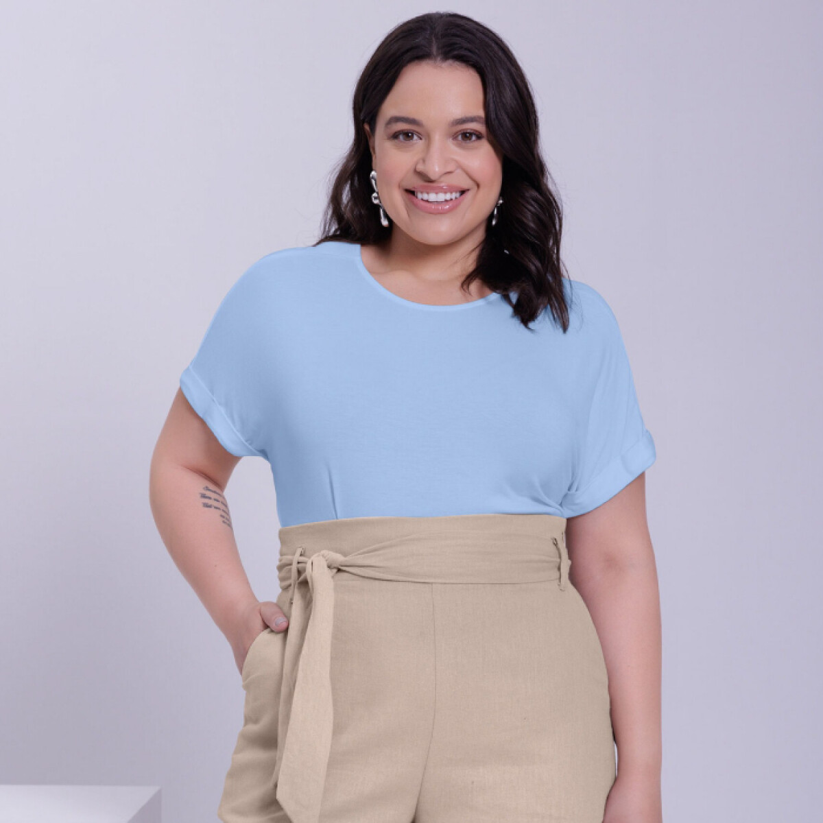 Blusa Básica - Celeste 