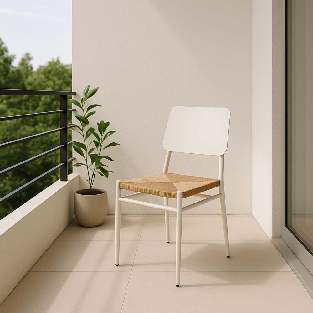 SILLA COMEDOR EXT. ALUMINIO BLANCO HAWAI