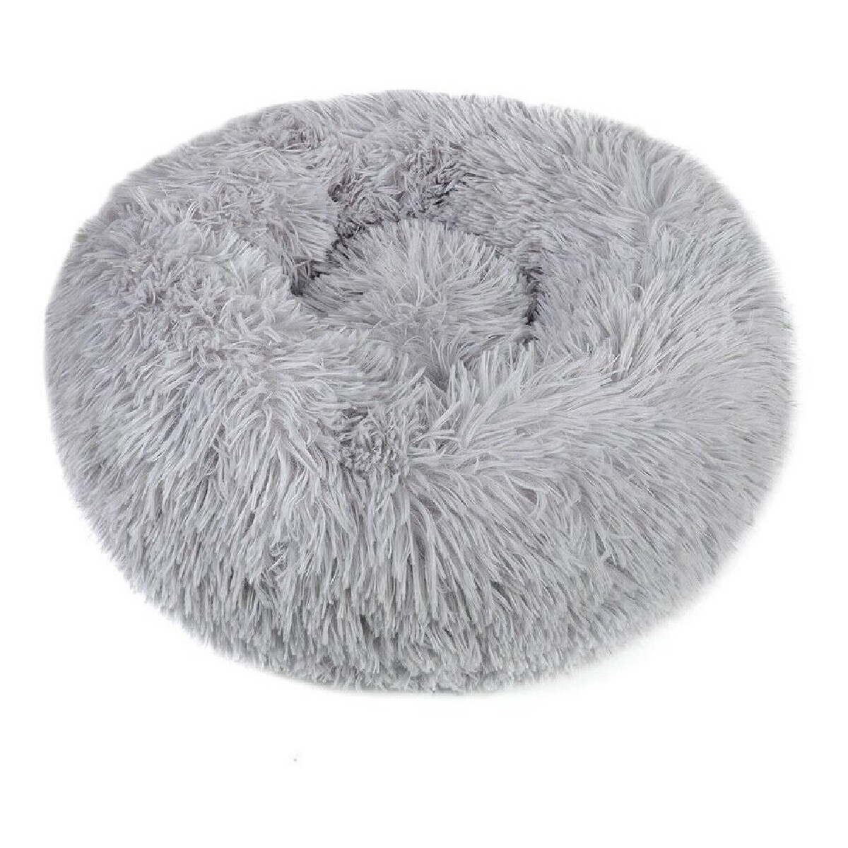 Cama Para Gato Cucha Puff Peluda Cómoda 50 Cm Mascota - Variante Color Gris Claro 