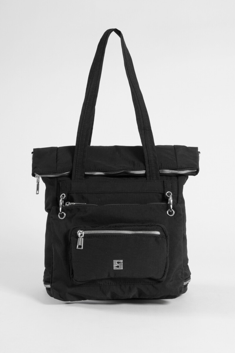 Mochila shopper con bolsillo removible negro