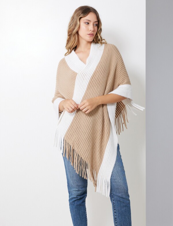 Poncho Soft BEIGE/MULTI