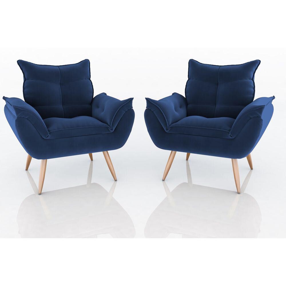Sillón 1 cuerpo Poltrona Turin Azul