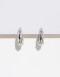 Aros Argollas Strass Argollas Con Strass - Plateado Rodio