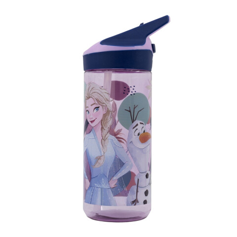 Botella Tritán Frozen 620ml con Pajita Frozen Lila
