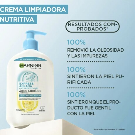 Crema Limpiadora Garnier Nutritiva Express Aclara Anti Imperfecciones 250ml Crema Limpiadora Garnier Nutritiva Express Aclara Anti Imperfecciones 250ml