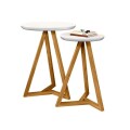 SET 2 MESAS LATERALES CLASSIC - BLANCO/MIEL SET 2 MESAS LATERALES CLASSIC - BLANCO/MIEL
