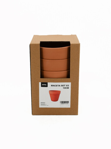 MACETA SET X 3 TERRACOTA