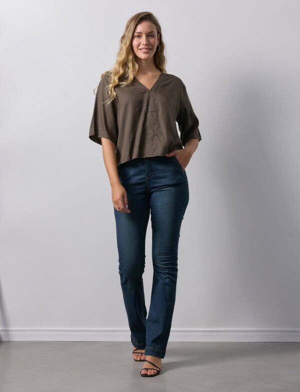 Blusa Lyocell MARRON