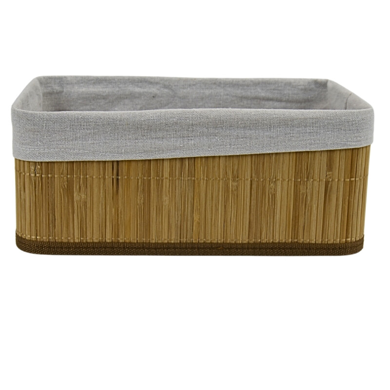 Cesto organizador en bambú forrado G NATURAL