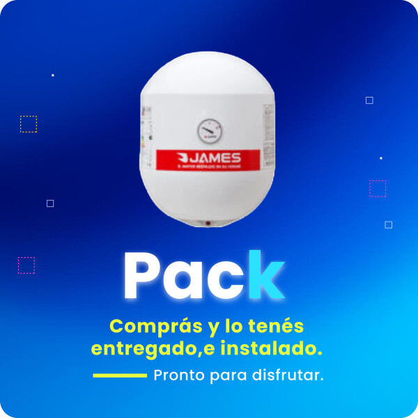 Pack Calefón James 40L cilindrico de Acero + Instalación Pack Calefón James 40L cilindrico de Acero + Instalación