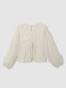 Blusa Frunce Lazo Blanco Roto