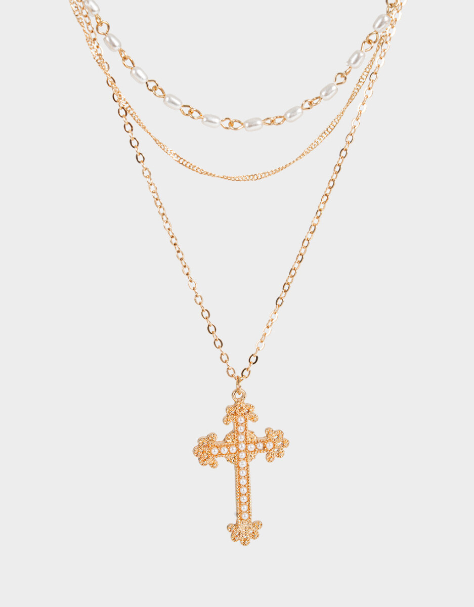 Collar Corto Con Cruz 