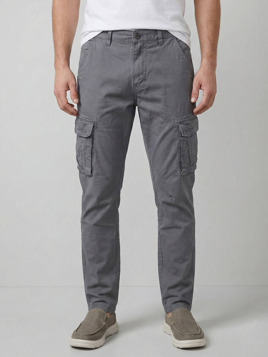 PANTALON CARGO - GRIS 