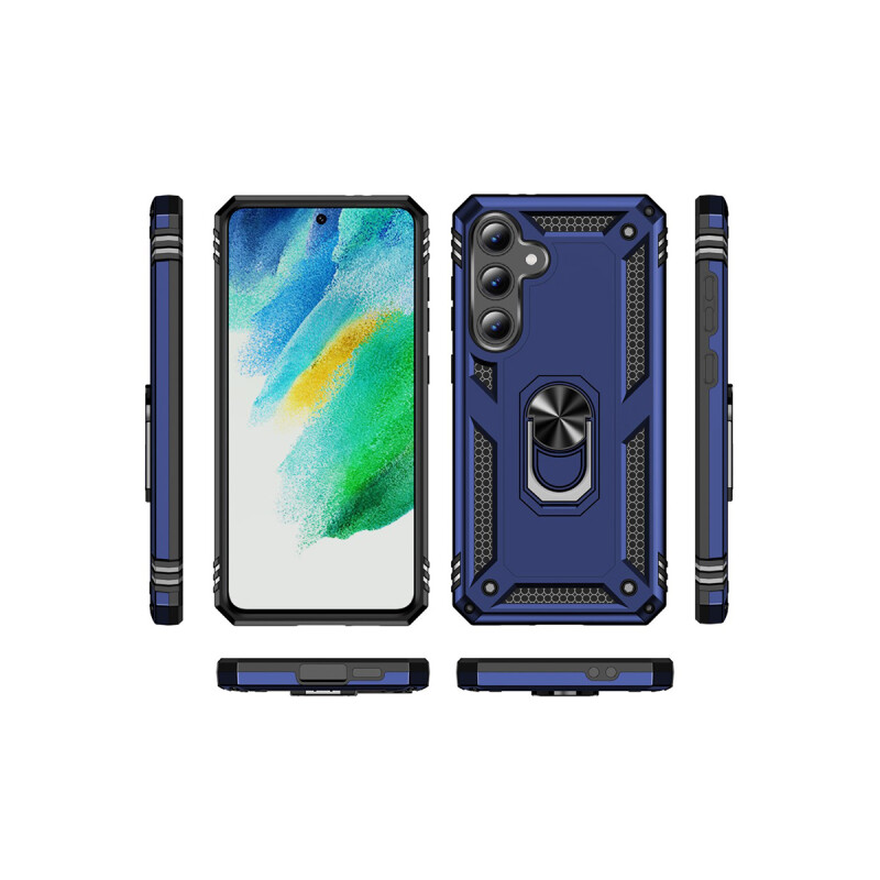 Protector para Samsung Galaxy S24 FE con anillo azul Protector Para Samsung Galaxy S24 Fe Con Anillo Azul