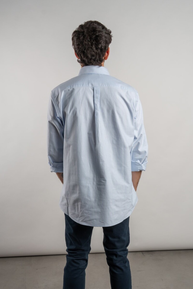 Camisa Oxford Rayada Brixton Azul