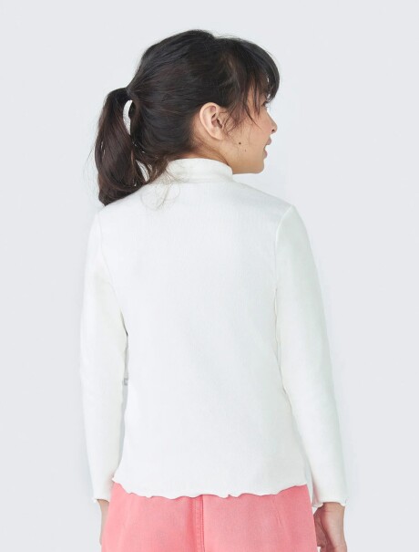 POLERA INFANTIL EN TELA ACANALADA BEIGE