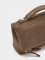 Bolso De Fiesta Con Solapa Efecto Piel taupe