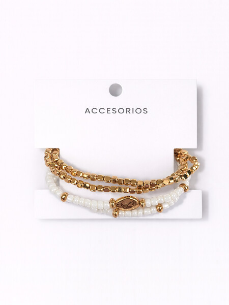 PULSERA PACK X4 DORADO