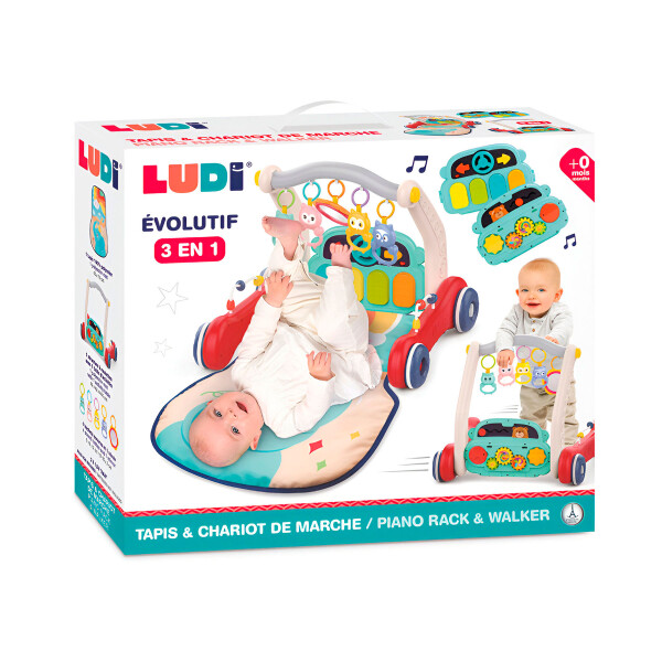 Gimnasio Actividades Caminador Alfombra Piano Bebé 3 en 1 ® Color Turquesa