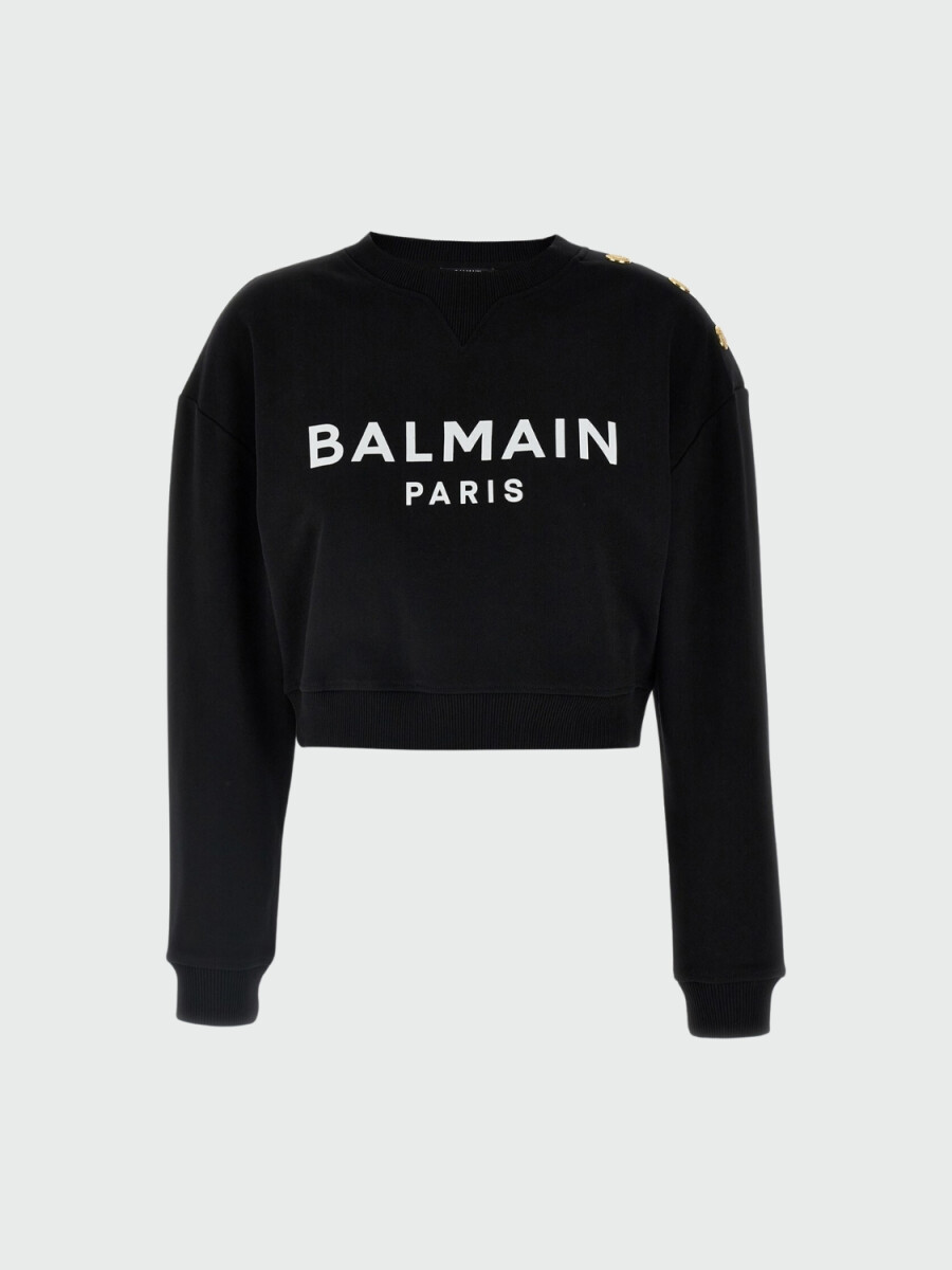 Balmain - Buzo de algodón con logo Balmain Paris - Negro 