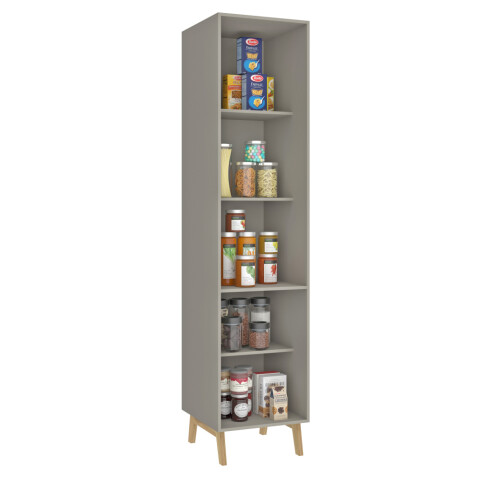 Mueble Multiusos y Alacena de Cocina con estante en MDP - Madera - Línea Melilla - Cinza Mueble Multiusos y Alacena de Cocina con estante en MDP - Madera - Línea Melilla - Cinza