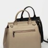Cartera de Mano Catalana En Cuero Graneado Taupe