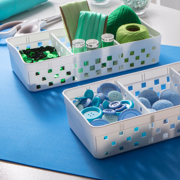 ORGANIZADOR QUADRATTA DIVISIONES 23X11X5 CMS BLANCO BLANCO
