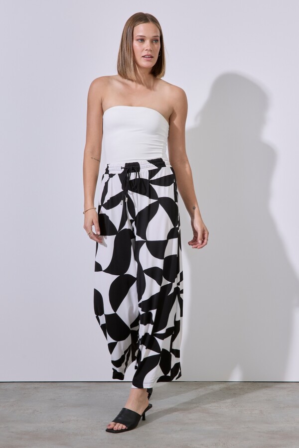 Pantalon Printed NEGRO/BLANCO