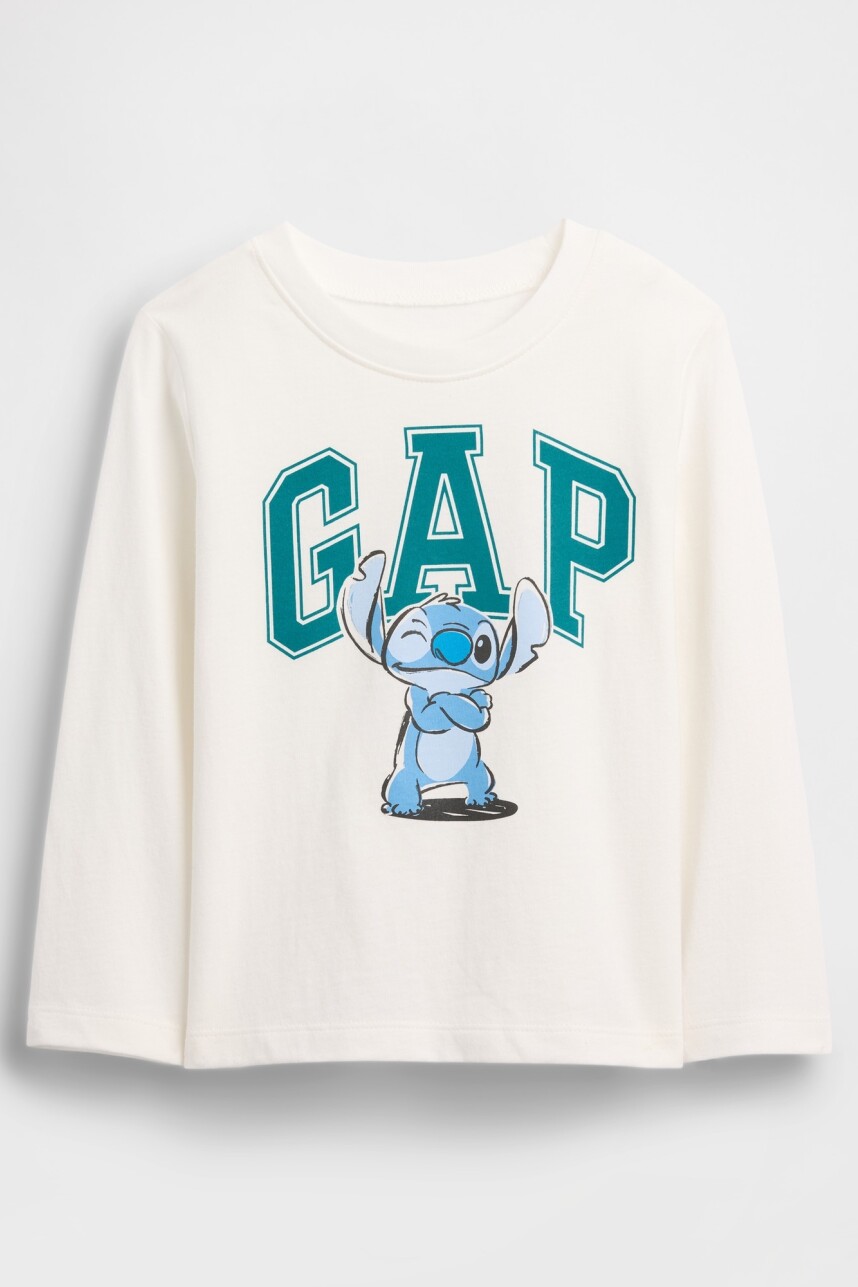 Remera Manga Larga Gráfico Toddler Niño New Off White