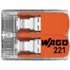 CONECTOR/EMPALME RAPIDO WAGO 221/412 - 0,5 A 4MM2 - 2 CONEX CONECTOR/EMPALME RAPIDO WAGO 221/412 - 0,5 A 4MM2 - 2 CONEX