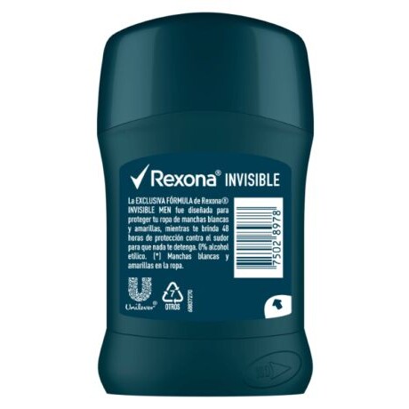 REXONA DESODORANTE MEN EN BARRA INVISIBLE 50gr REXONA DESODORANTE MEN EN BARRA INVISIBLE 50gr