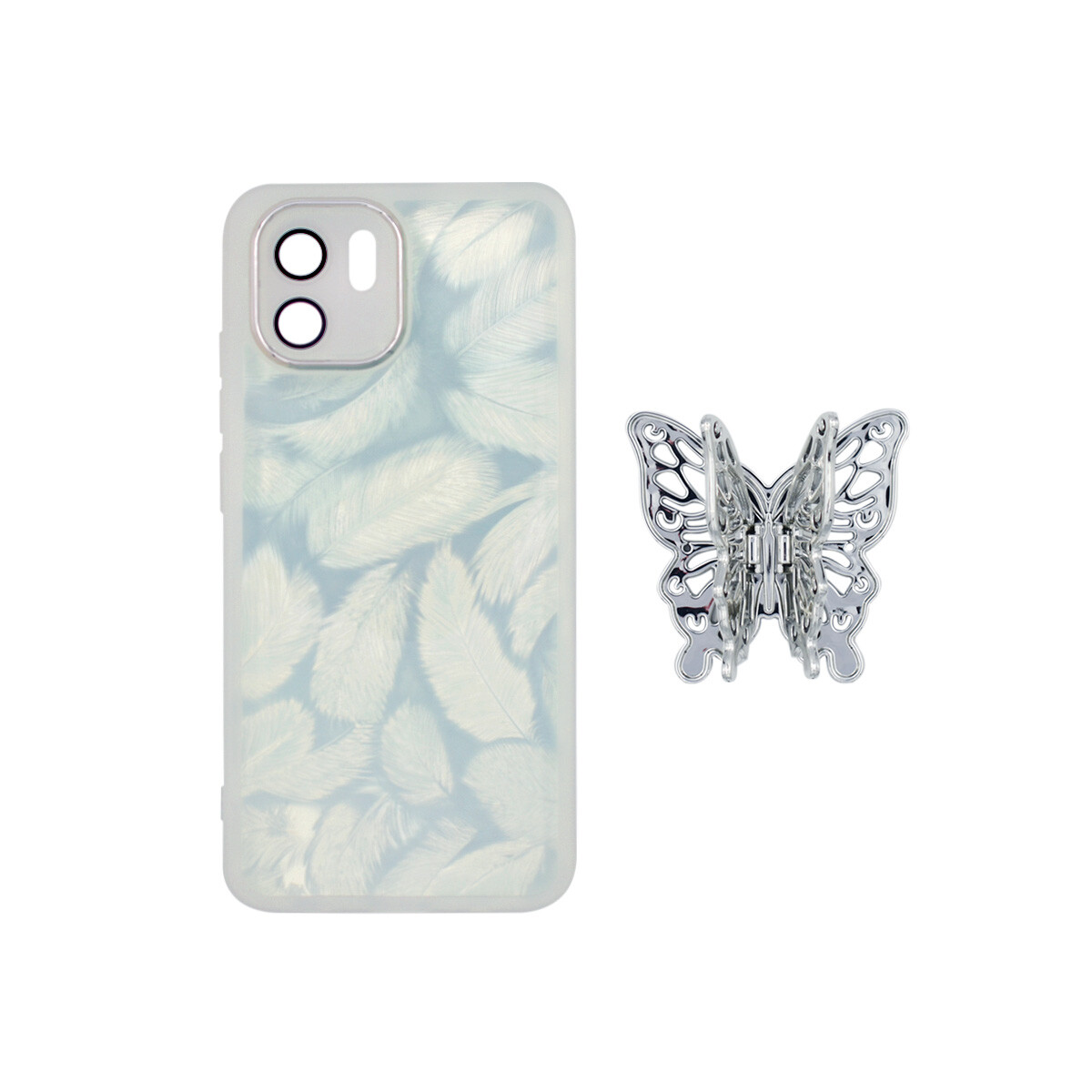 Protector para Xiaomi Redmi A2 diseño plumas y mariposa 
