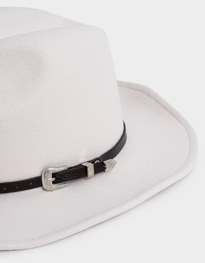 Sombreros Boho Sombrero Fedora - Blanco Crudo