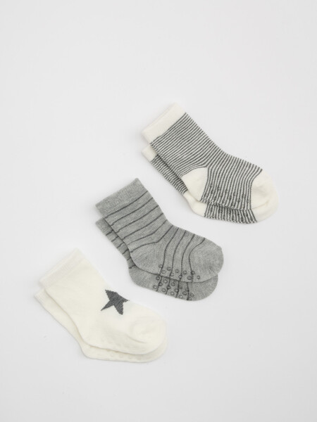Pack x3 media soquete estampa Estrella Gris