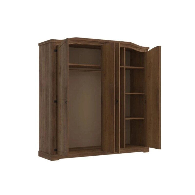 Ropero Mexicano 4 Puertas Curvo Nogal 100% Madera Ropero Mexicano 4 Puertas Curvo Nogal 100% Madera