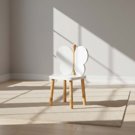 SILLA MDF-Y-MADERA BLANCO MARIPOSA