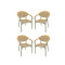 Set x4 Sillas con apoya brazos BEIGE