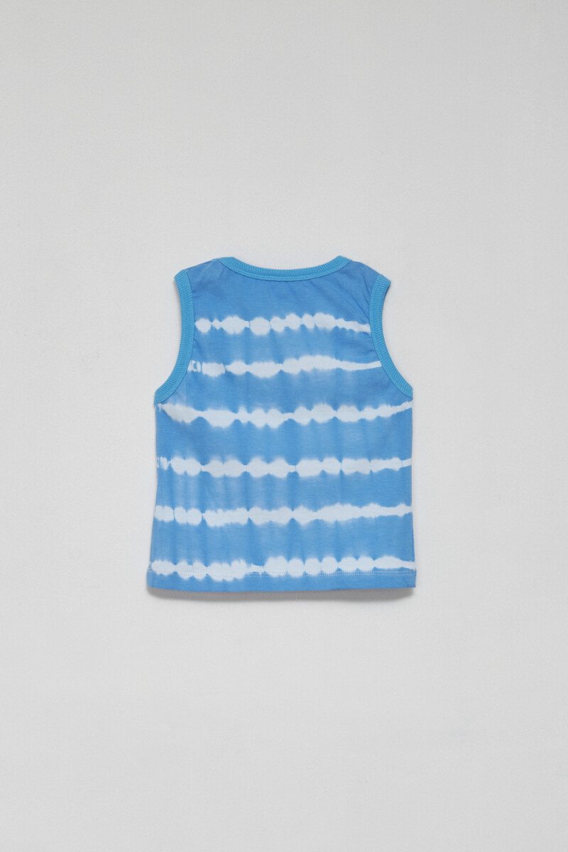 Musculosa Rayas Estampa Azul bolita