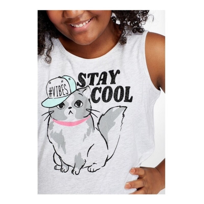 Musculosa para niña Justice Stay Cool Blanco